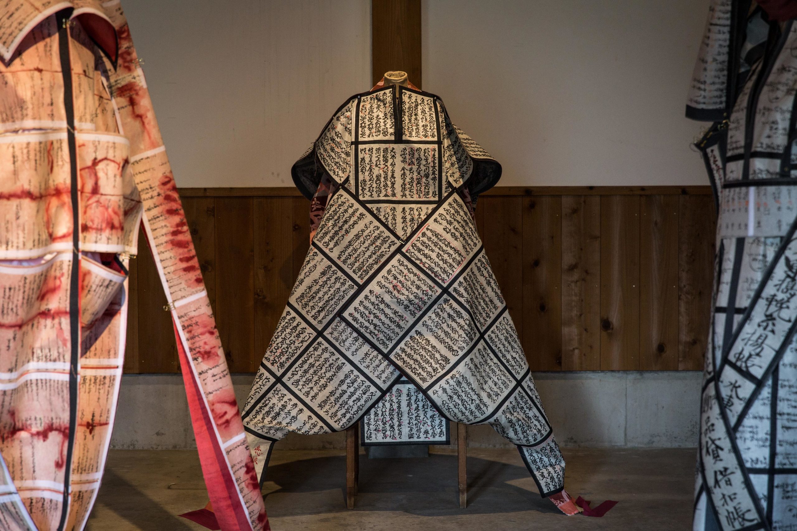 Anita Gratzer Washi paper clothing art installation in Japan