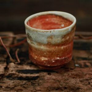 Shino Glaze Ceramic Cup Anagama