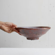 19125CO Kjell Hahn Anagama Fired Ceramic hand Anagama Fired Bowl with Shino Glaze