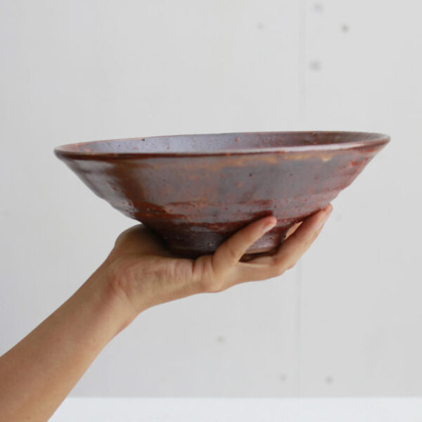 Large Anagama fired ceramic bowl Kjell Hahn