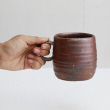 Kjell Hahn Anagama Fired Ceramic hand Anagama Fired Mug with Shino Glaze