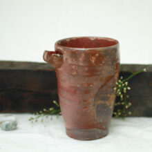 19124CO Anagama Fired Pitcher with Shino Glaze Hahn Anagama Fired Ceramic Top Anagama Fired Pitcher with Shino Glaze