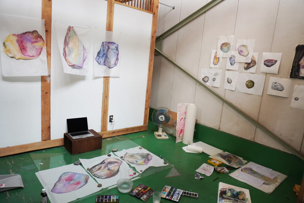 2025_Group3_ArtistStudios19 Artist Ayumi Rahn in the Shiro Oni Art Center Workspace studios