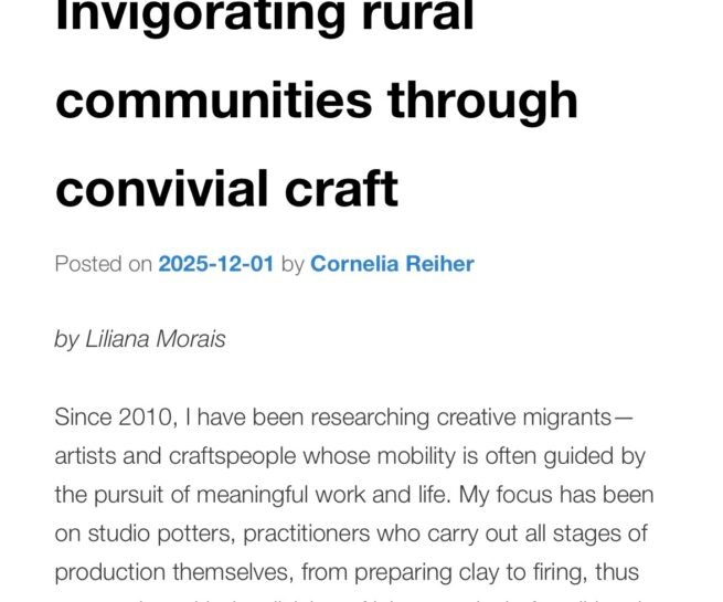 Guest Contribution: Invigorating rural communities through convivial craft - Shiro Oni Studio